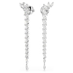 Mesmera earrings Marquise cut, White, Rhodium plated
